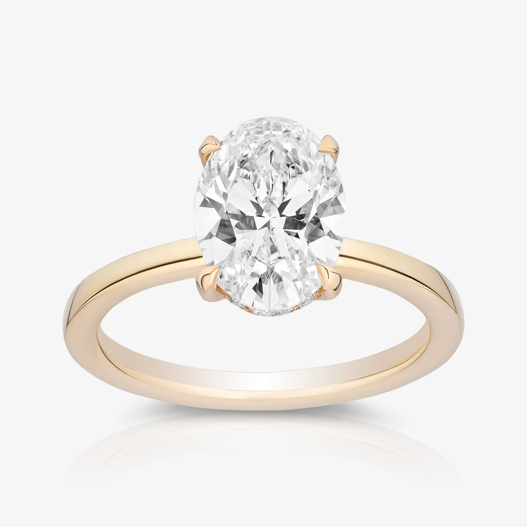 Custom Oval Diamond with Hidden Halo in Signature Slim Setting