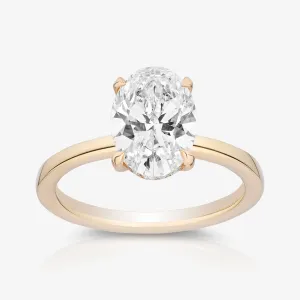Custom Oval Diamond with Hidden Halo in Signature Slim Setting
