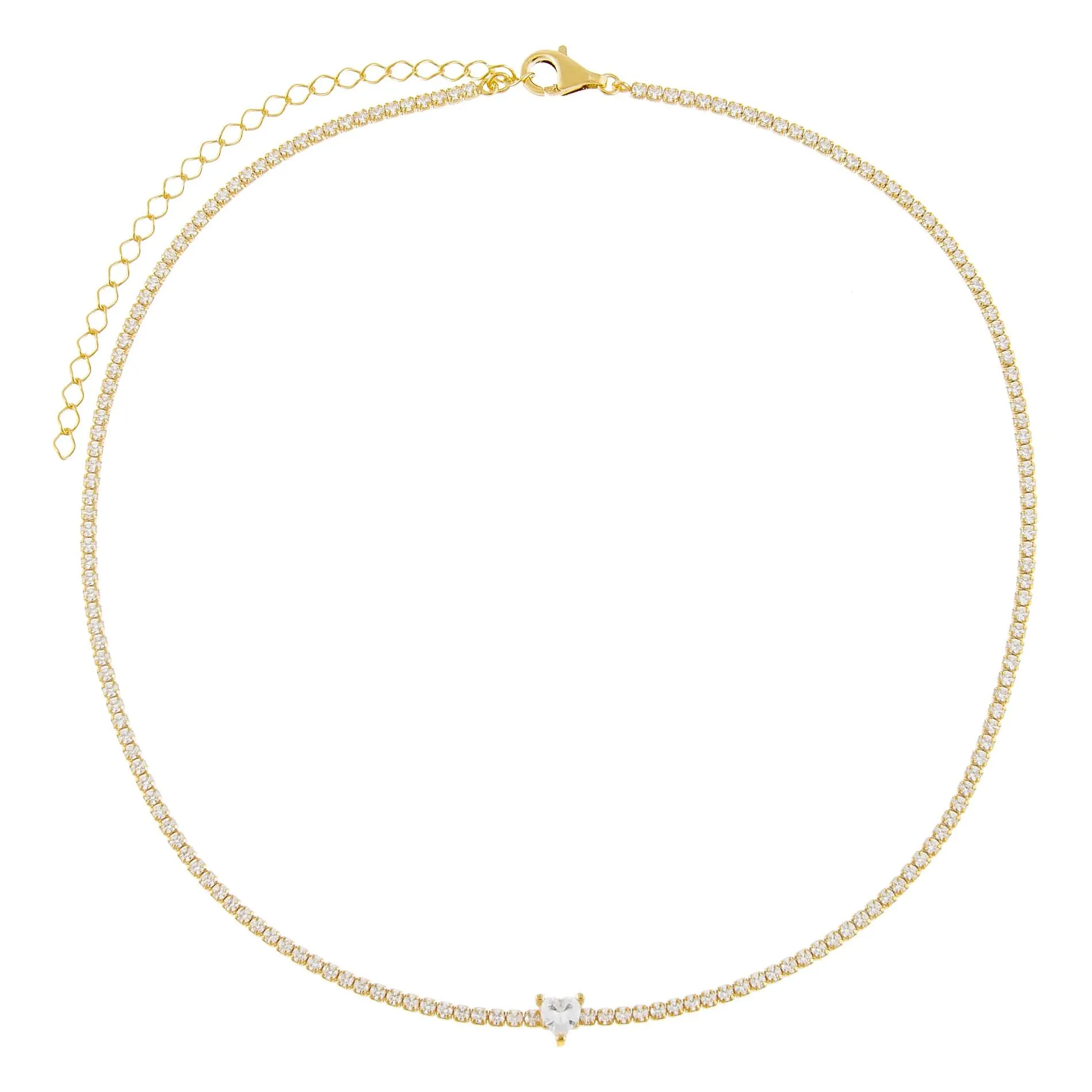 CZ Heart Tennis Choker