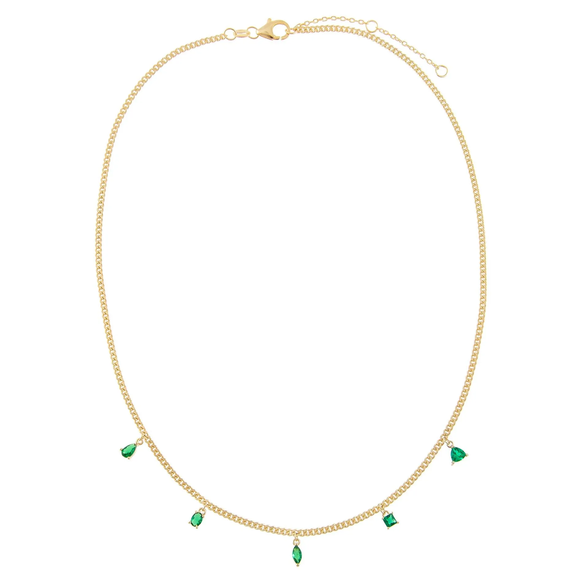 CZ Multi Shaped Charms Necklace