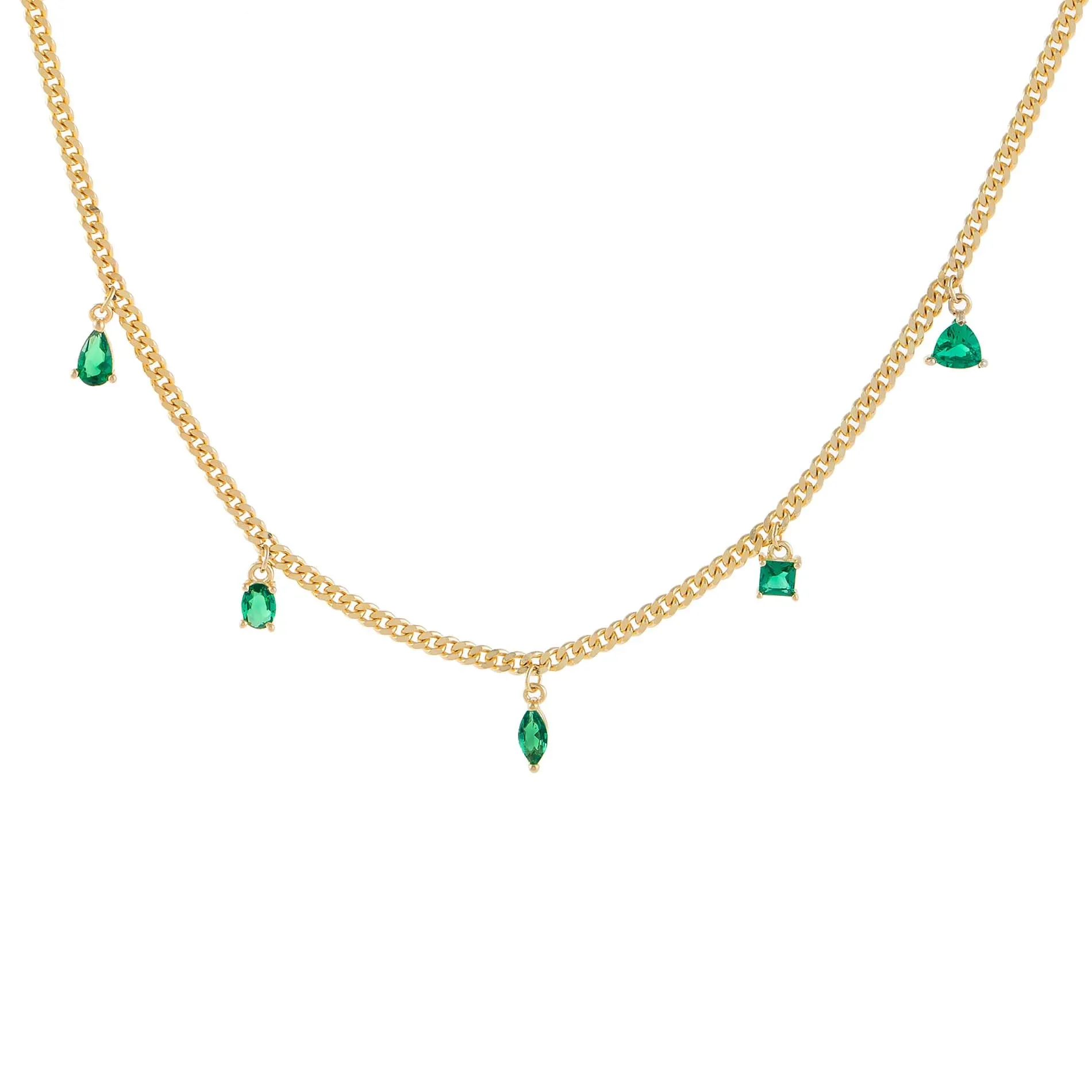 CZ Multi Shaped Charms Necklace