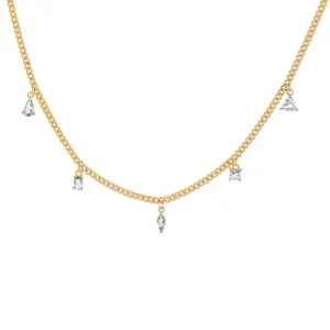 CZ Multi Shaped Charms Necklace