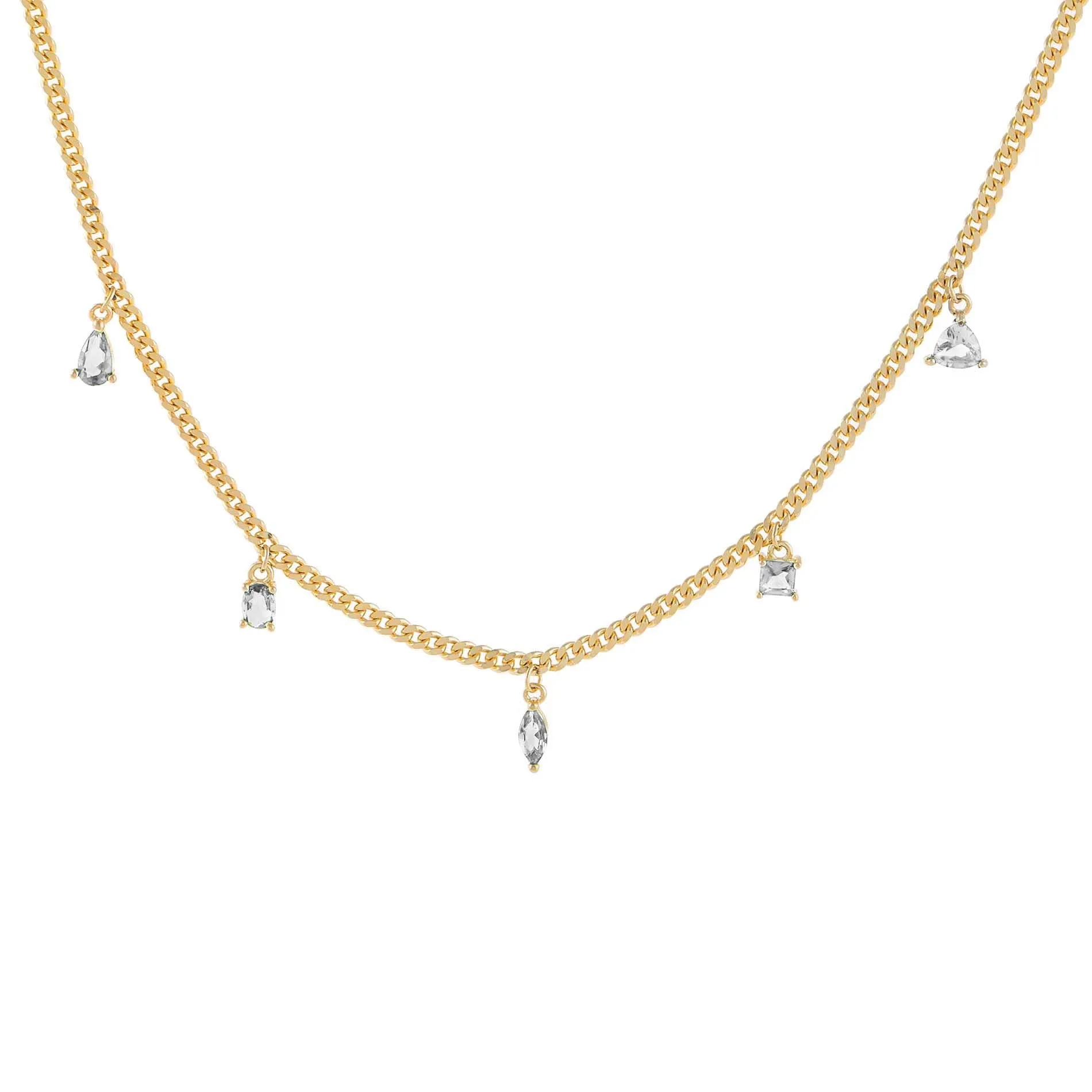 CZ Multi Shaped Charms Necklace
