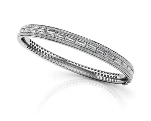Dazzling Baguette And Round Diamond Bangle with 4.17 ct.(finished) 4.5x2mm, 1.1mm