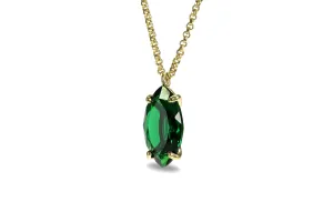 Dazzling Emerald Gemstone Pendant Gold Necklaces
