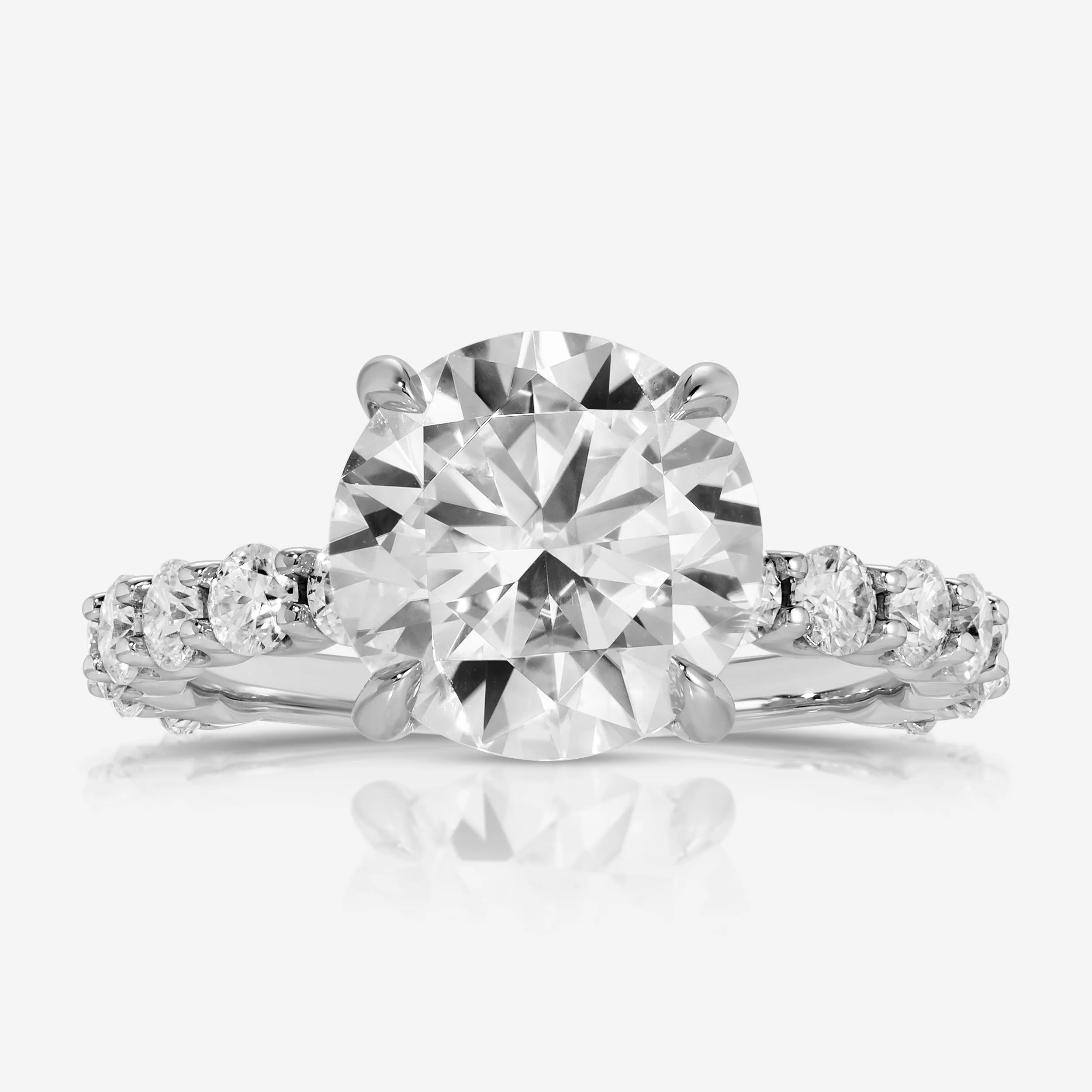Destiny 4-Prong (3.5ct) Round Moissanite Engagement Ring