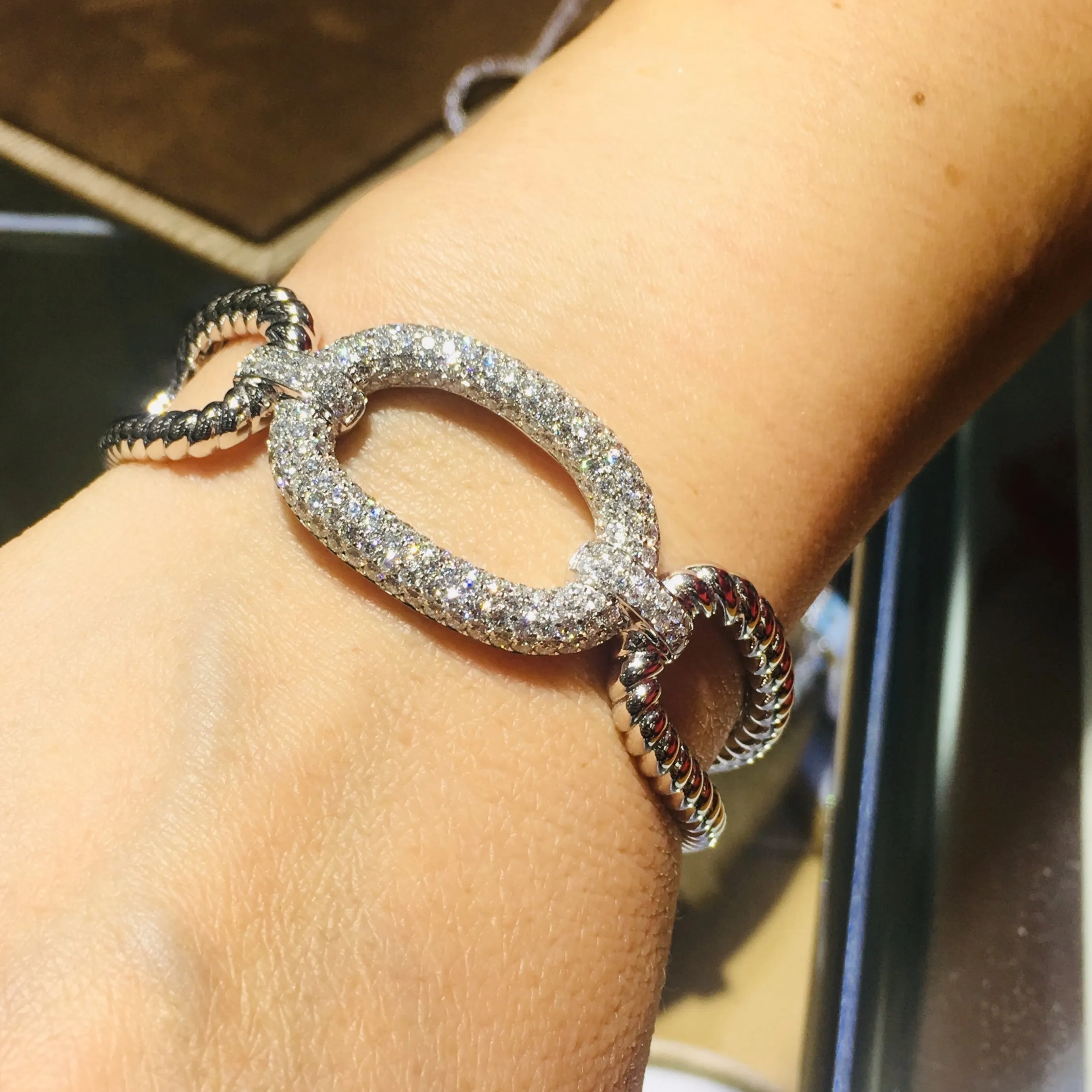 Diamond & White Gold Link Bracelet 3.31ctw