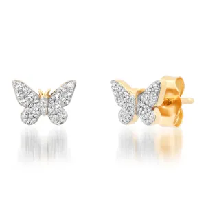 Diamond Butterfly Studs