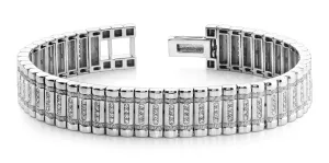 Diamond Column Mens Lab-Grown Diamond Bracelet with 2.58 ct.(finished) 1.25mm