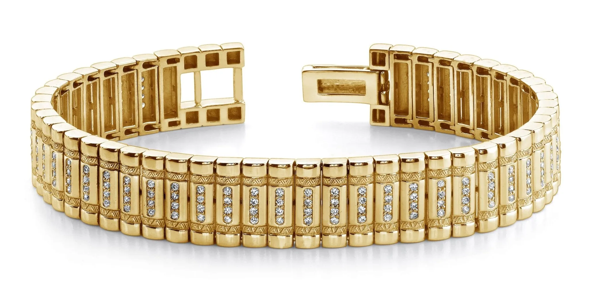 Diamond Column Mens Lab-Grown Diamond Bracelet with 2.58 ct.(finished) 1.25mm