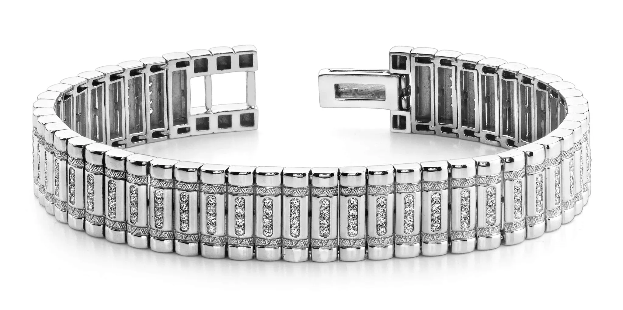 Diamond Column Mens Lab-Grown Diamond Bracelet with 2.58 ct.(finished) 1.25mm