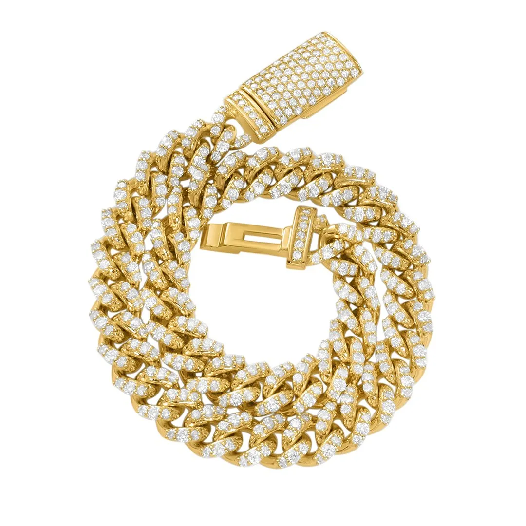 Diamond Cuban Bracelet in 14k Yellow Gold 5.57 Ctw