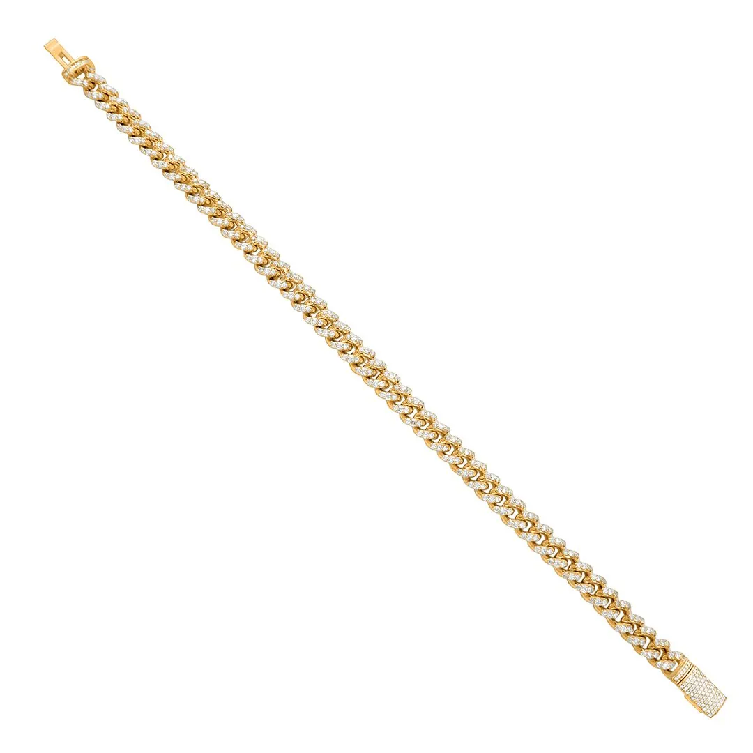Diamond Cuban Bracelet in 14k Yellow Gold 5.57 Ctw