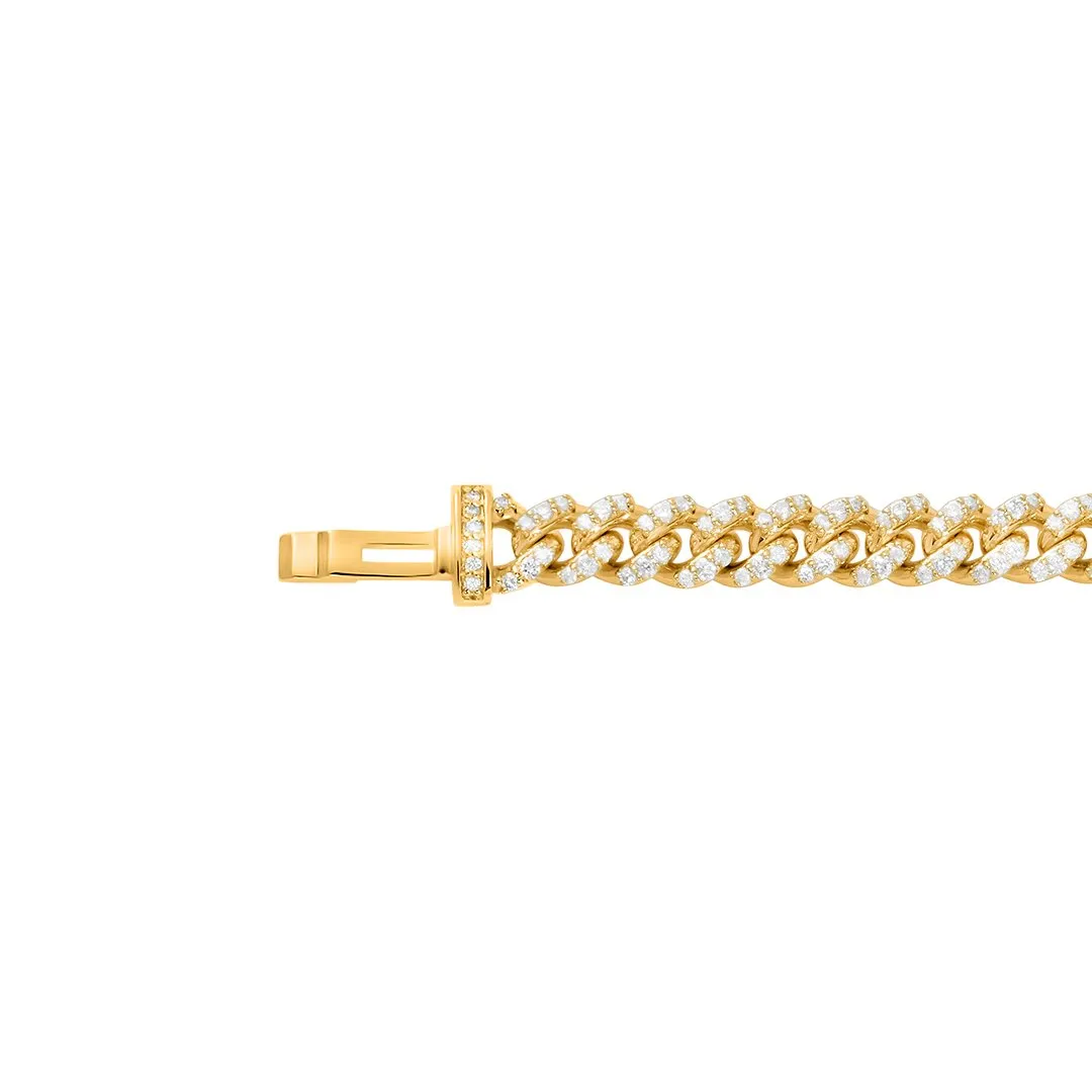 Diamond Cuban Bracelet in 14k Yellow Gold 5.57 Ctw