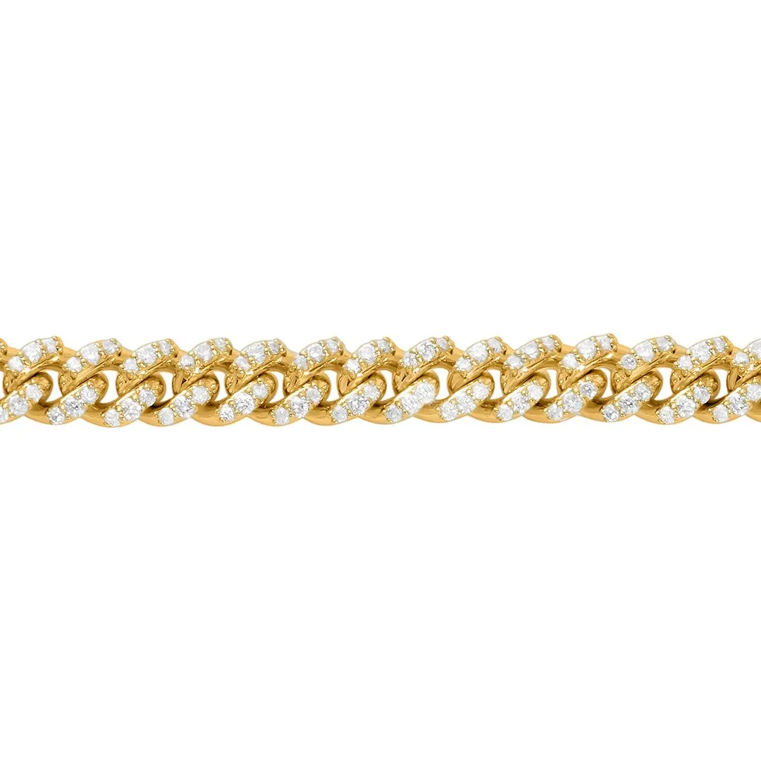 Diamond Cuban Bracelet in 14k Yellow Gold 5.57 Ctw