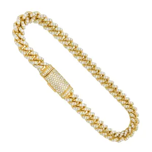 Diamond Cuban Bracelet in 14k Yellow Gold 5.57 Ctw