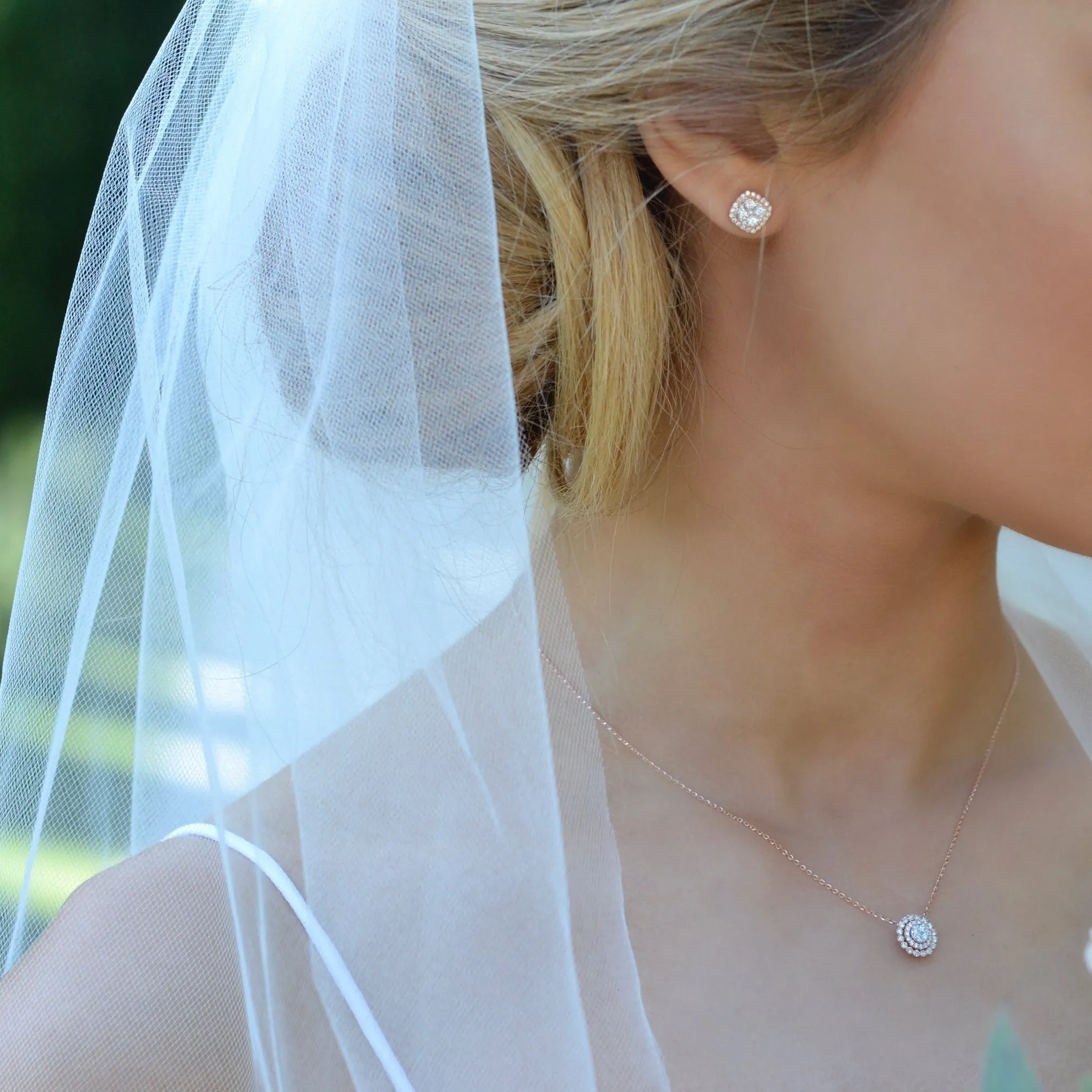 Diamond Cushion Studs