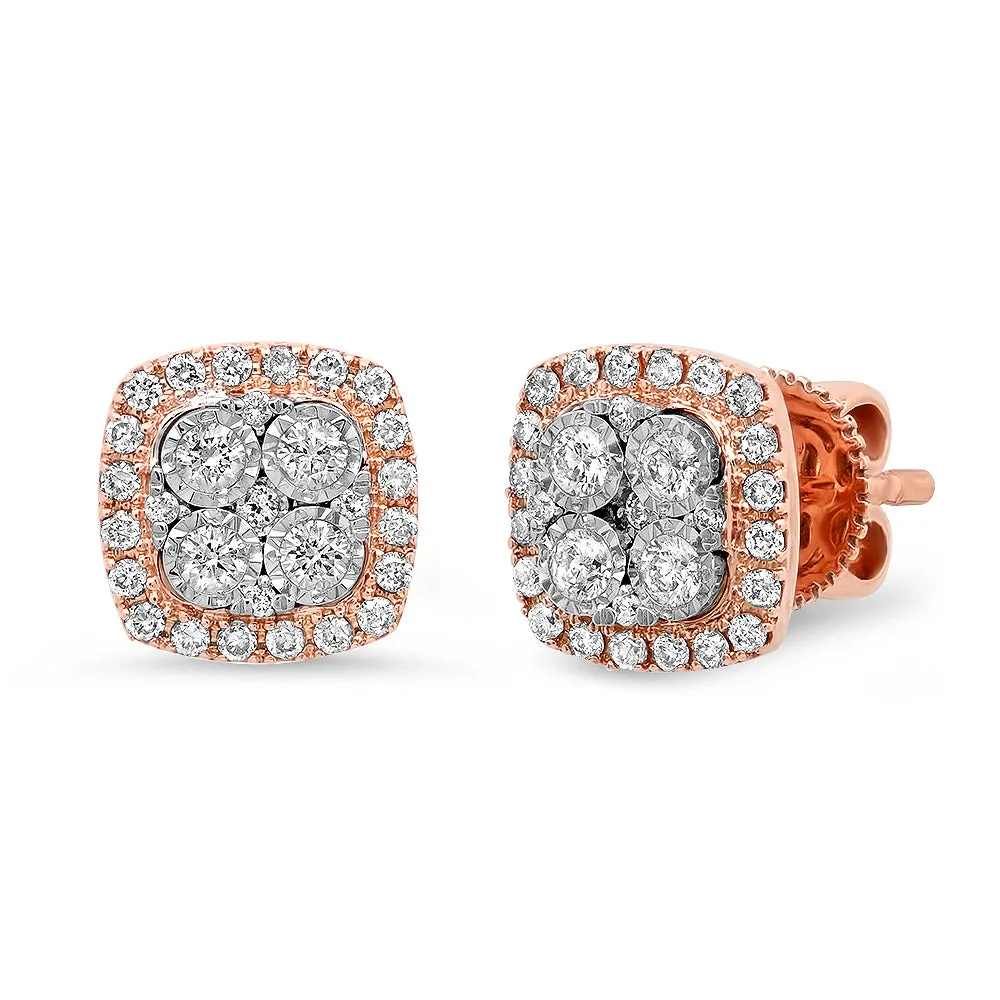 Diamond Cushion Studs