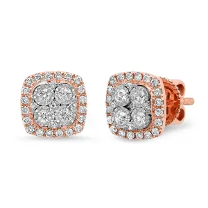 Diamond Cushion Studs