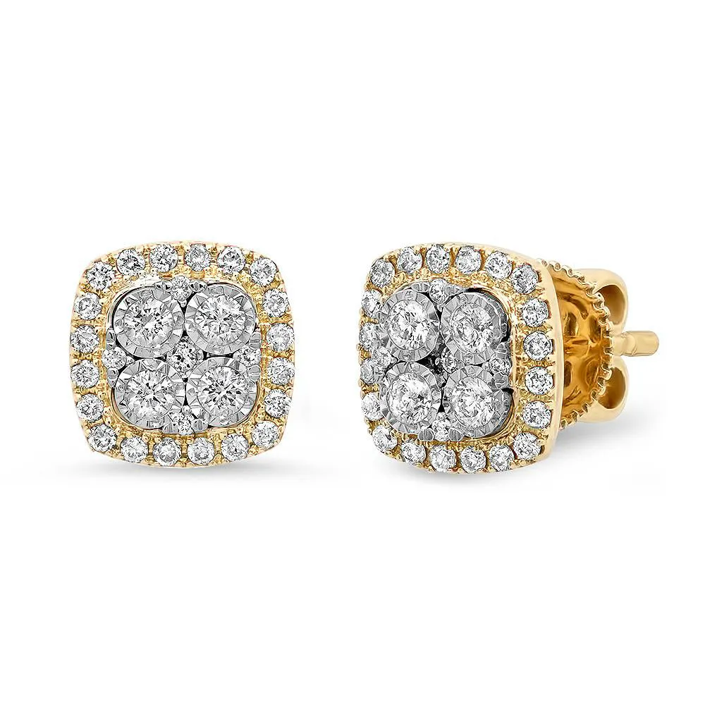 Diamond Cushion Studs