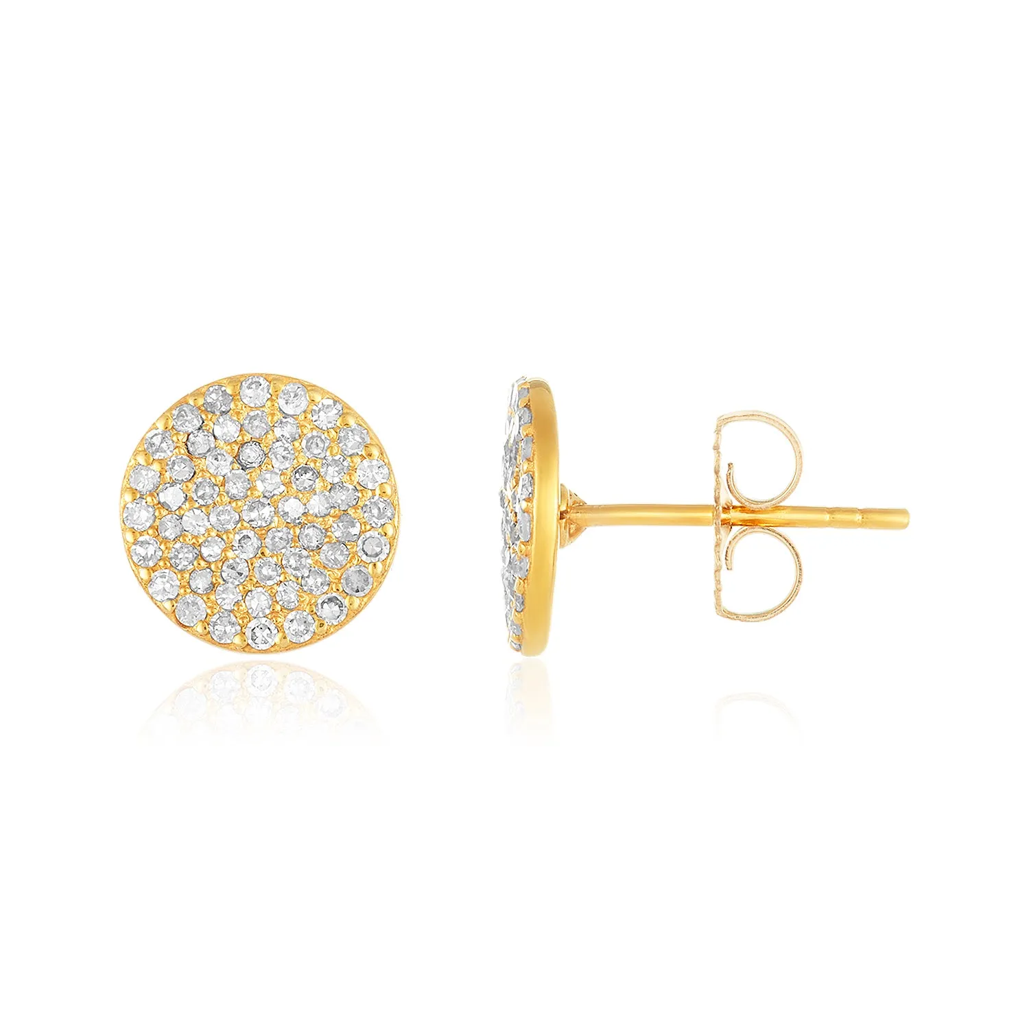 Diamond Disc Studs 14k