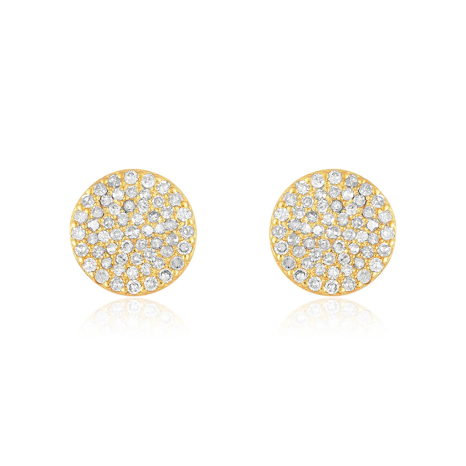 Diamond Disc Studs 14k
