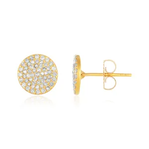Diamond Disc Studs 14k
