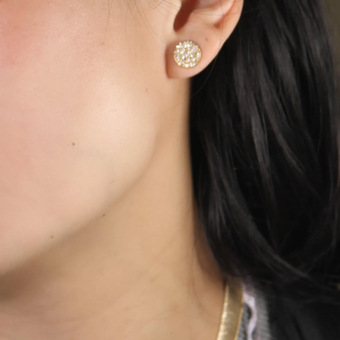 Diamond Disc Studs 14k