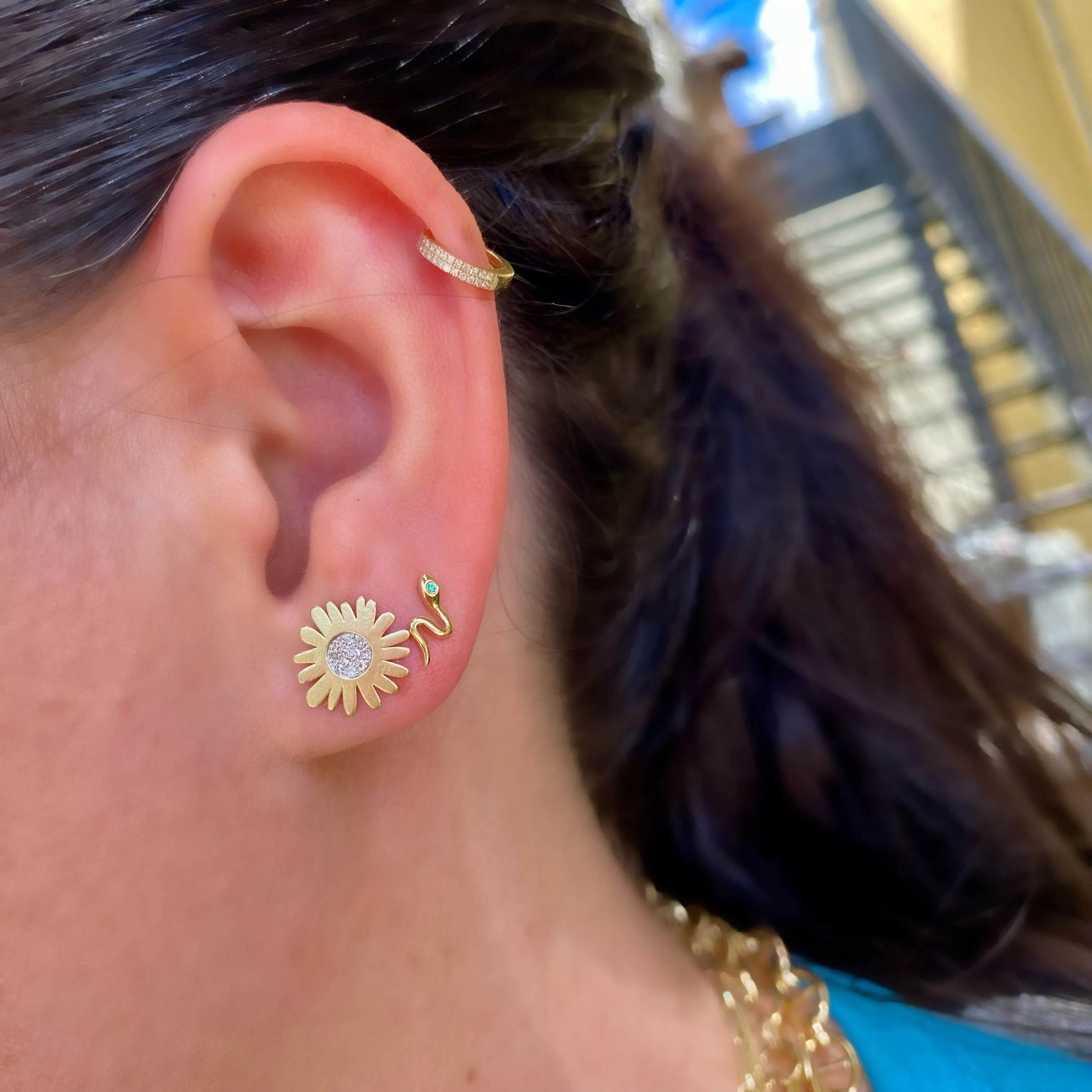 Diamond Flower Burst Studs