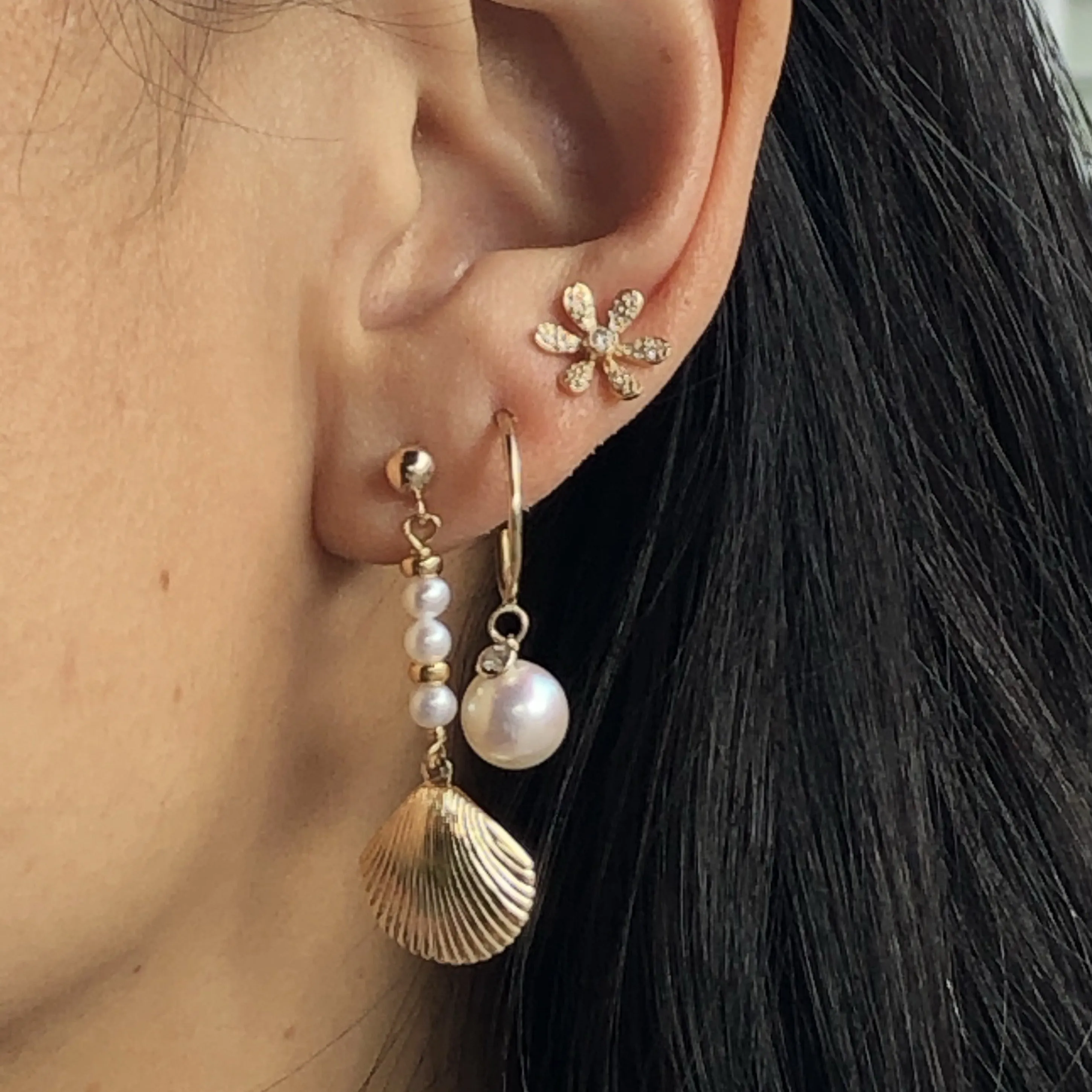 Diamond Flower Studs