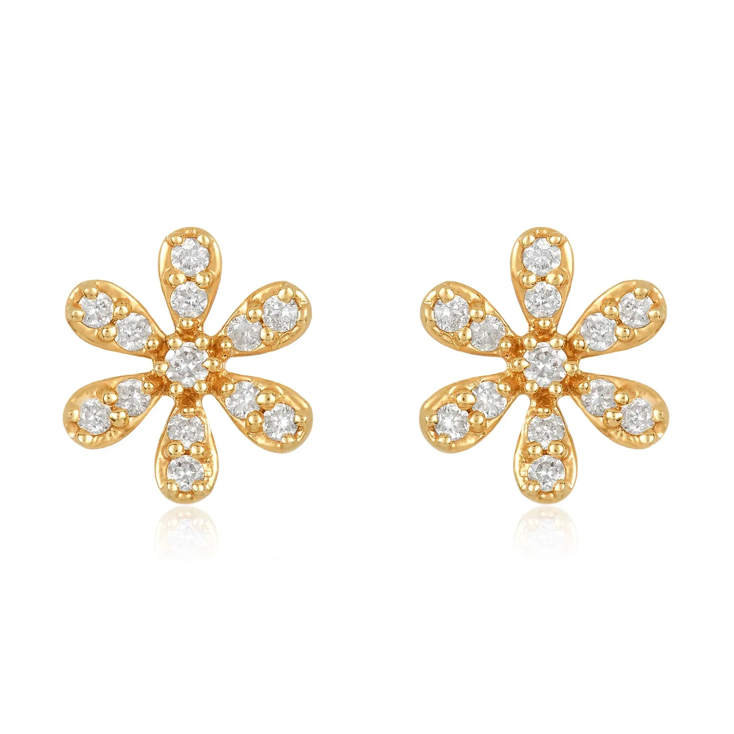 Diamond Flower Studs