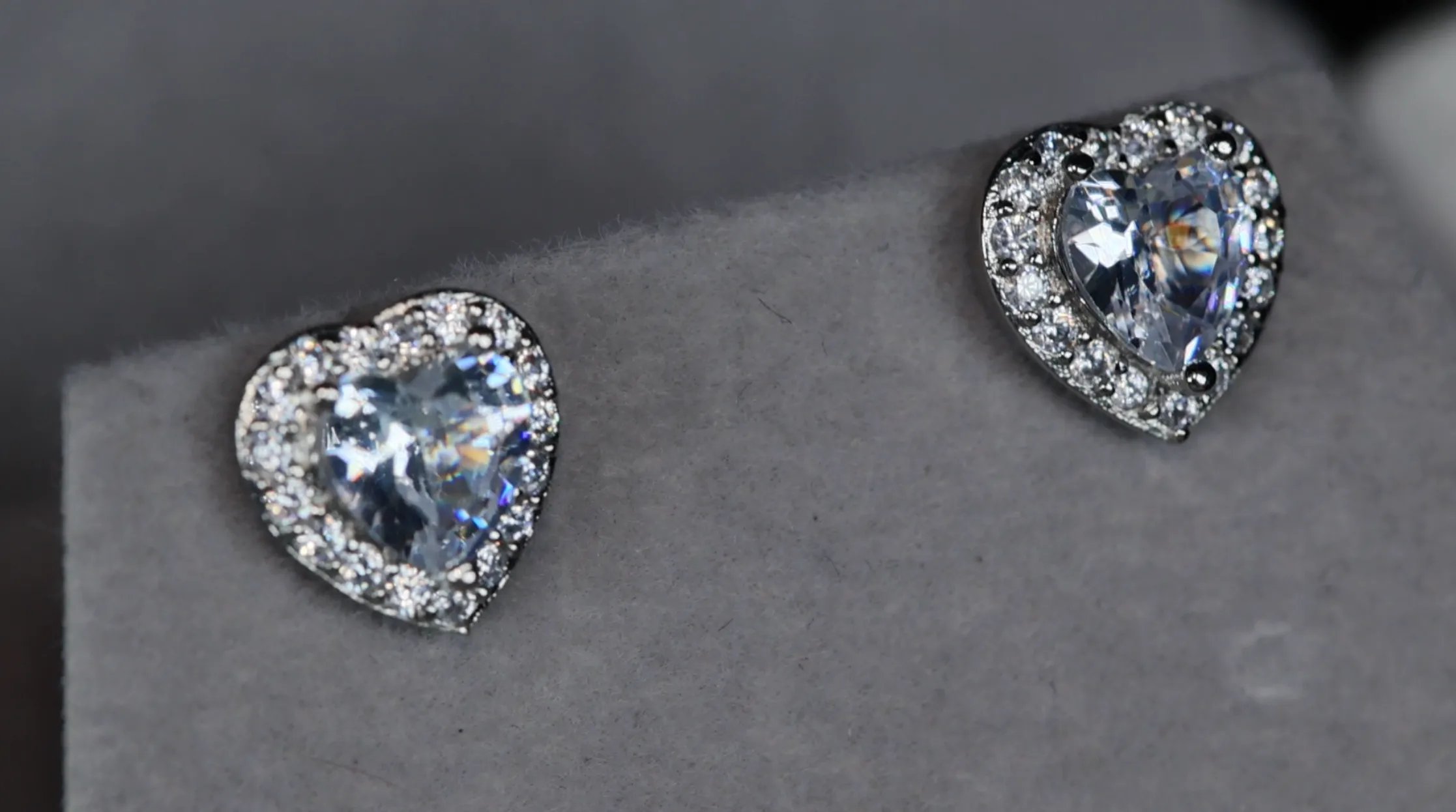 Diamond Heart Ear Studs | Womens Earrings | Heart Diamond Ear Studs | Ear Studs
