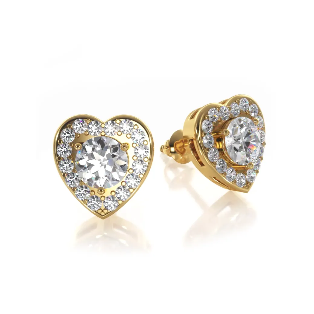 Diamond Heart Studs Earrings