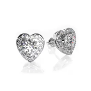Diamond Heart Studs Earrings