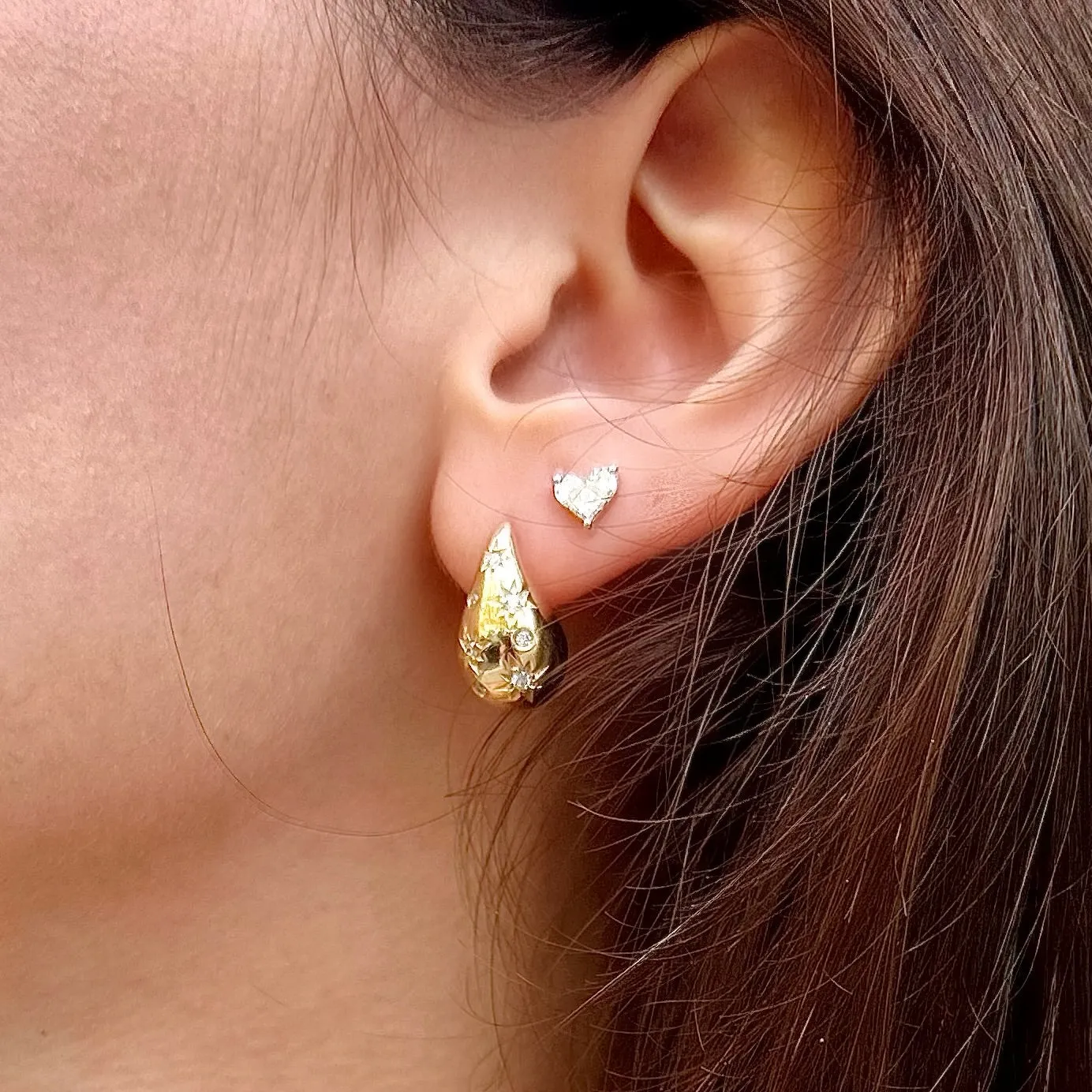 Diamond Heart Studs