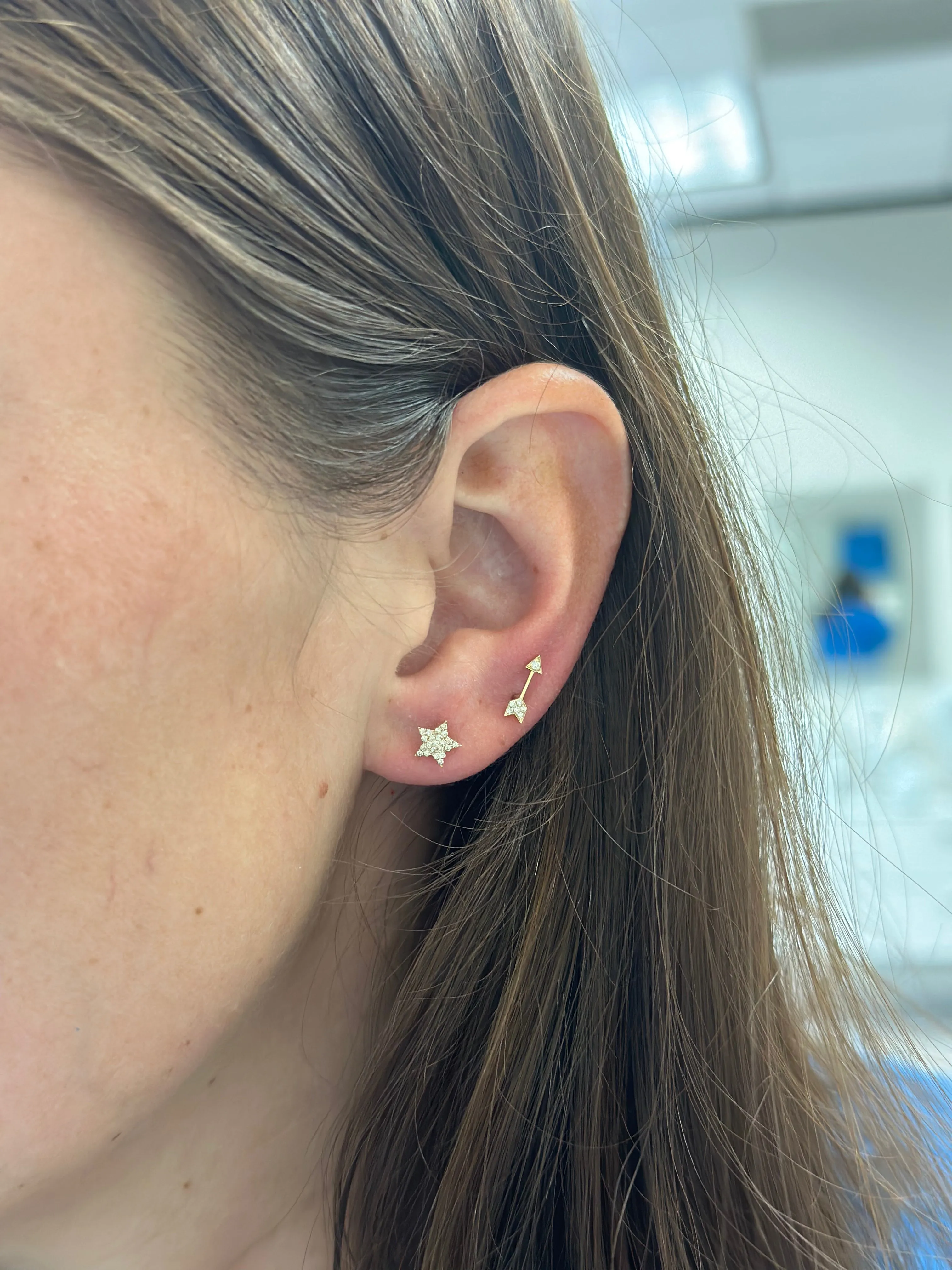 Diamond Mini Arrow Studs