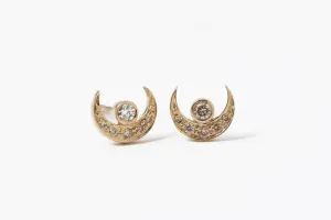 Diamond Moon Stud Earring (half pair) by Celine Daoust