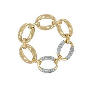 Diamond Oval Link Bracelet