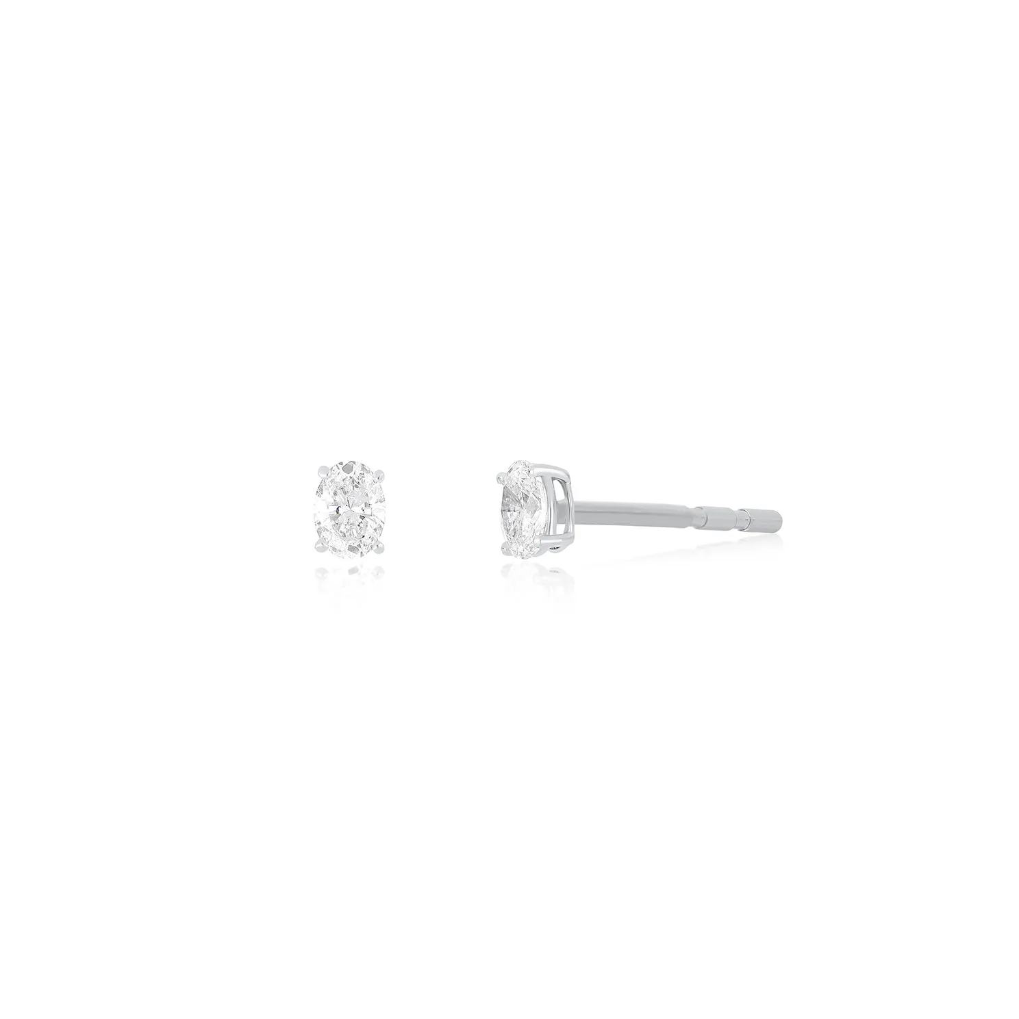 Diamond Oval Stud Earring