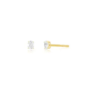 Diamond Oval Stud Earring