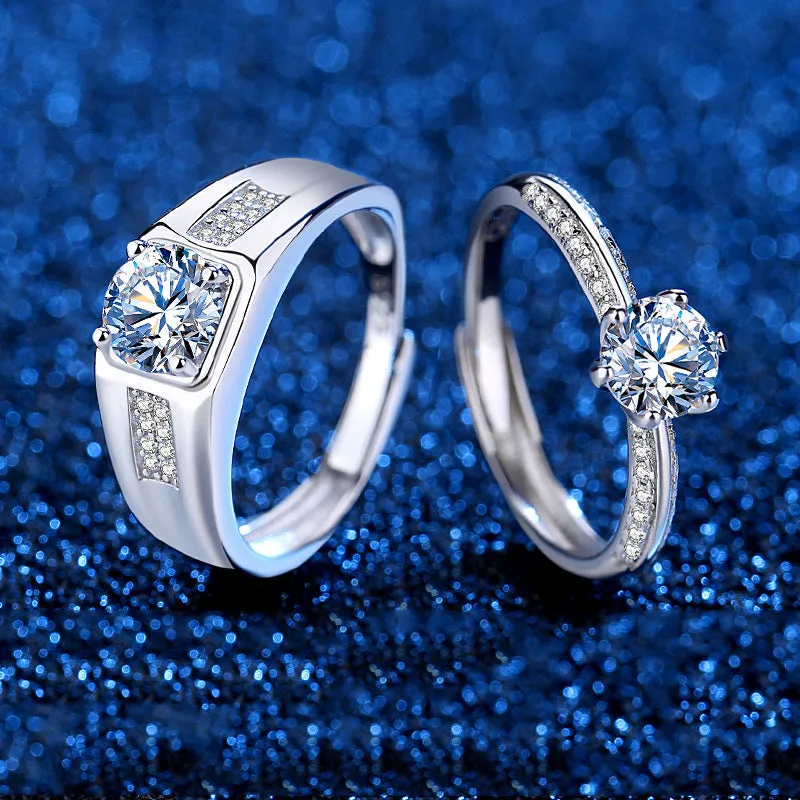 Diamond Ring Custom Engagement Rings with Moissanites Personalized Name Engraving Rings