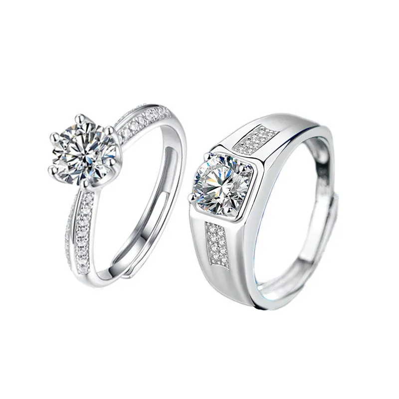 Diamond Ring Custom Engagement Rings with Moissanites Personalized Name Engraving Rings