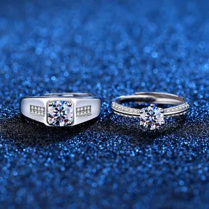 Diamond Ring Custom Engagement Rings with Moissanites Personalized Name Engraving Rings
