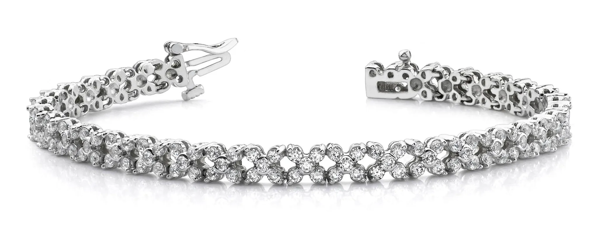 Diamond Round Flower Diamond Bracelet with 3.91 ct.(finished) 1.8mm, 1.8mm
