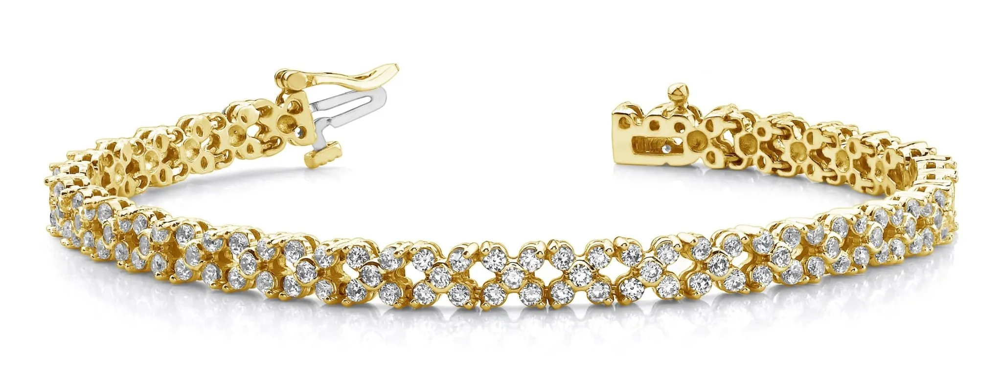 Diamond Round Flower Diamond Bracelet with 3.91 ct.(finished) 1.8mm, 1.8mm