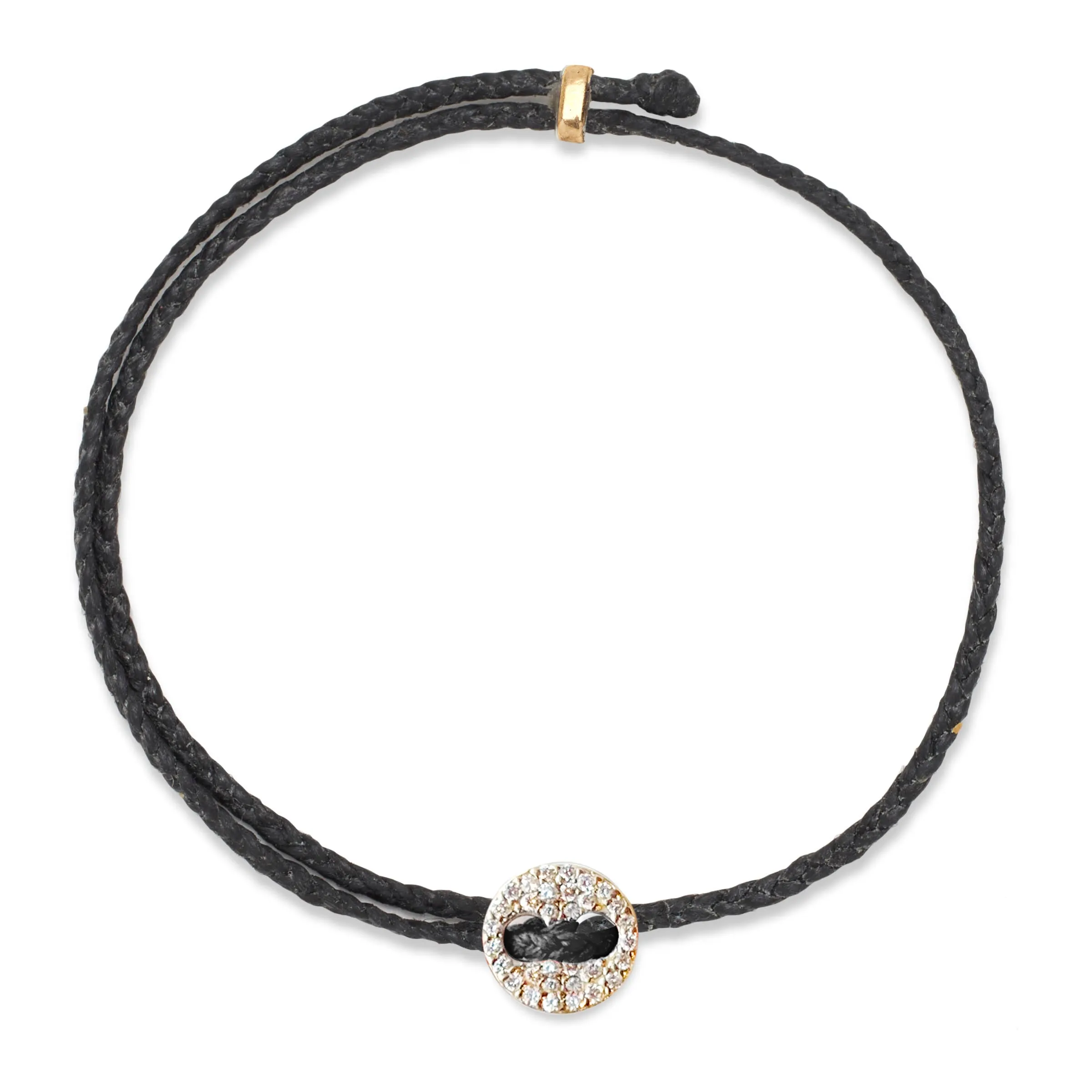 Diamond Signature Button Bracelet in Black