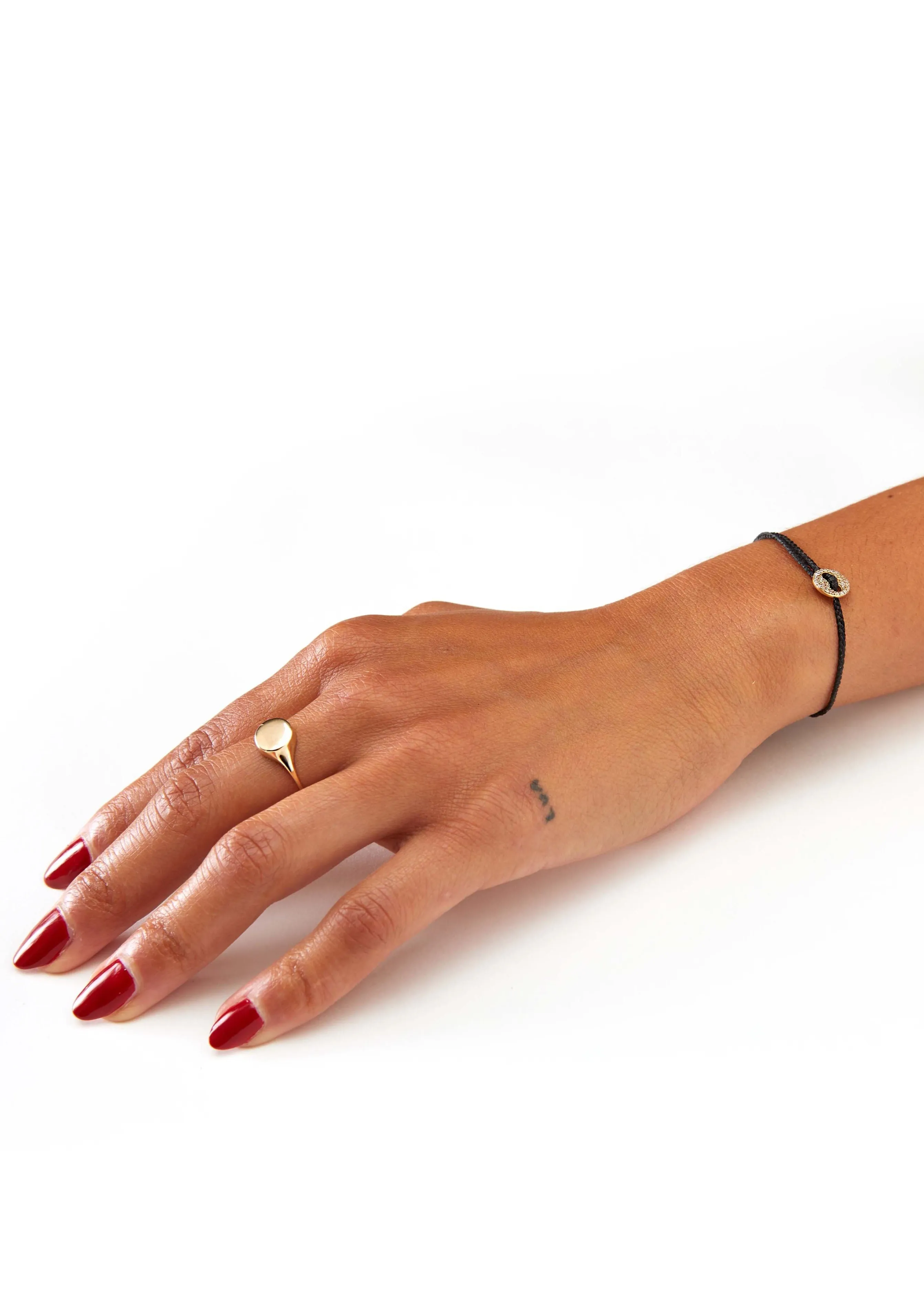 Diamond Signature Button Bracelet in Black