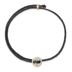 Diamond Signature Button Bracelet in Black