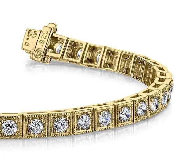 Diamond Square Link Diamond Bracelet with 2.46 ct.(finished) 2.5mm