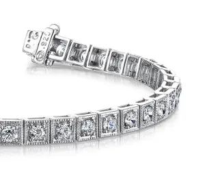 Diamond Square Link Diamond Bracelet with 2.46 ct.(finished) 2.5mm